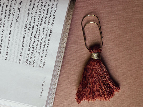 Macrame Tassel Bookmark Rust