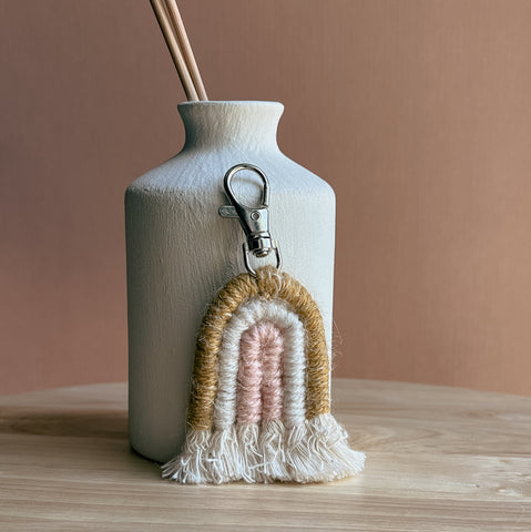Macrame Rainbow Keychain