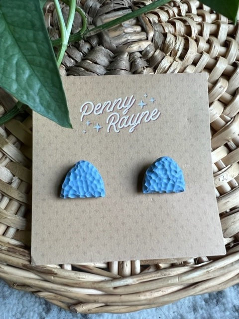 Hammered Sky Blue Collection - Stud Earrings 2