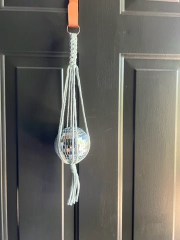 Handmade Disco Ball Hanger measuring approximately 19" long by 4.5" wide. These include the pictured disco balls.