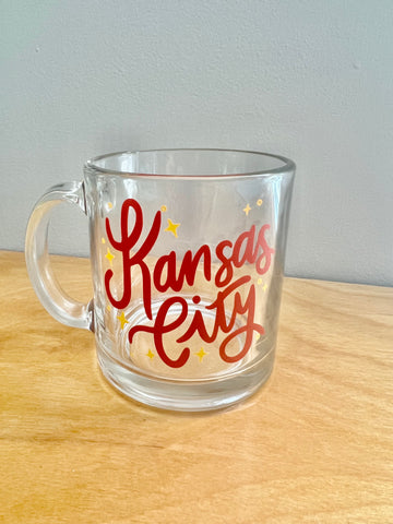 Kansas City 13oz Glass Mug Red/Yellow