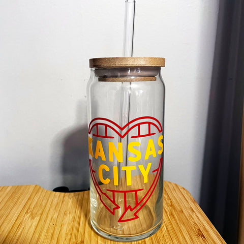 Western Auto KC Red/Yellow 16oz Glass Beer Can