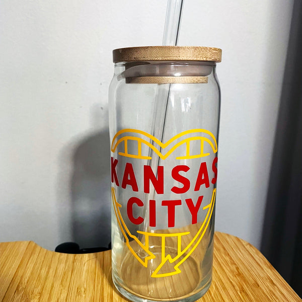 Western Auto KC Yellow/Red 16oz Glass Beer Can