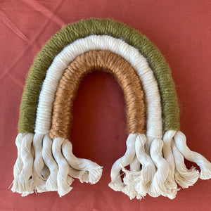 Macrame Rainbow Green/Brown - Medium